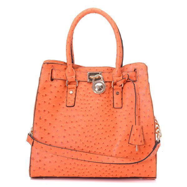 michael kors hamilton ostrich-embosesd tote orange gloden Sport Billige 220zc